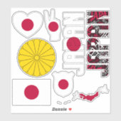Sticker Le Japon Extraordinaire forme les symboles nationa (Feuille)