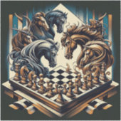 Sticker Le jeu des chevaliers - les échecs rencontre l'ima (Devant)