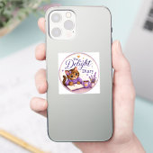 Sticker Le Journal du Plaisir Chat Mignon Violet Or (Téléphone)