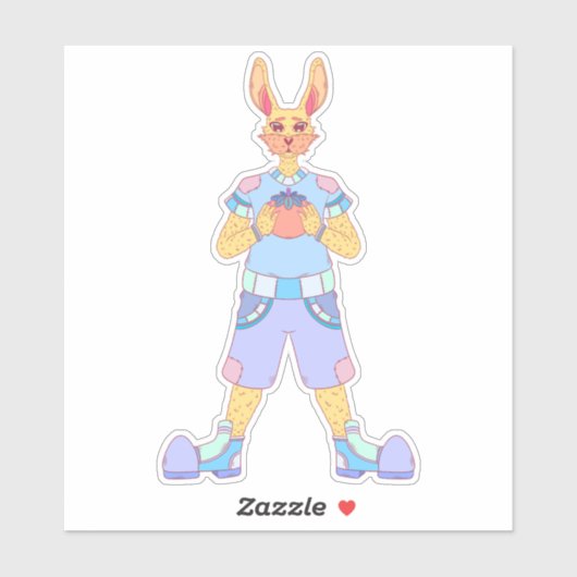 Sticker Le joyeux lapin (Feuille)