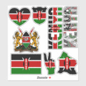 Sticker Le Kenya Extraordinaire forme les symboles nationa (Feuille)