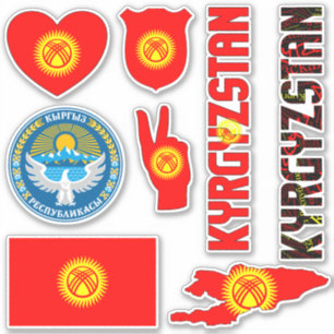 Sticker Le Kirghizistan Extraordinaire forme des symboles 