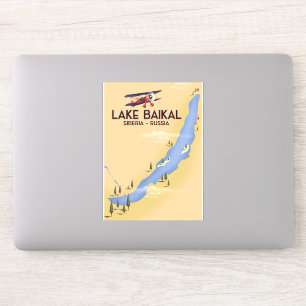 Sticker Le lac Baïkal Sibérie affiche de voyage russe Cart