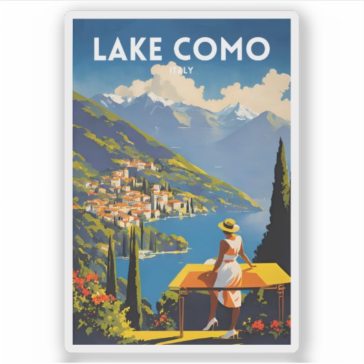 Sticker Le lac de Côme Italie (Devant)