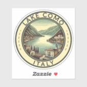 Sticker Le lac de Côme Italie Illustration Insigne d'art d (Feuille)