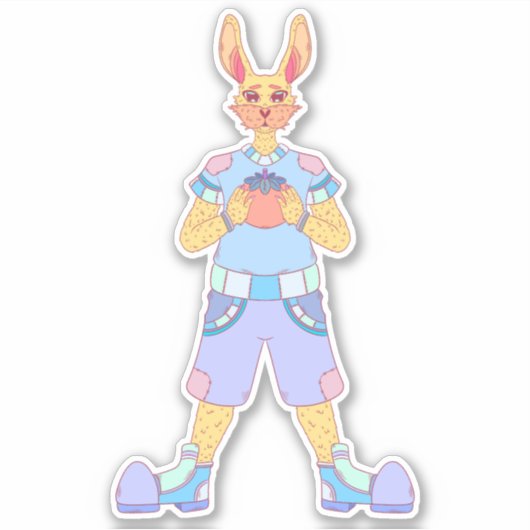Sticker Le Lapin Heureux (Devant)