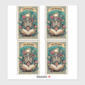 Sticker Le lecteur Skeleton Tarot Card (Feuille)