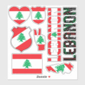 Sticker Le Liban Extraordinaire forme les symboles nationa (Feuille)
