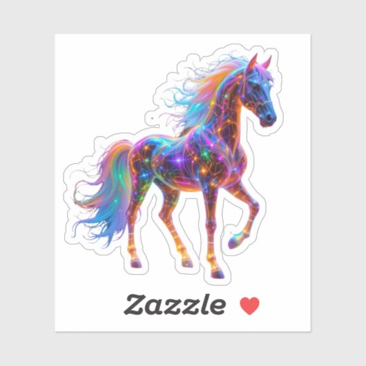 Sticker Le majestueux Neon Horse (Feuille)