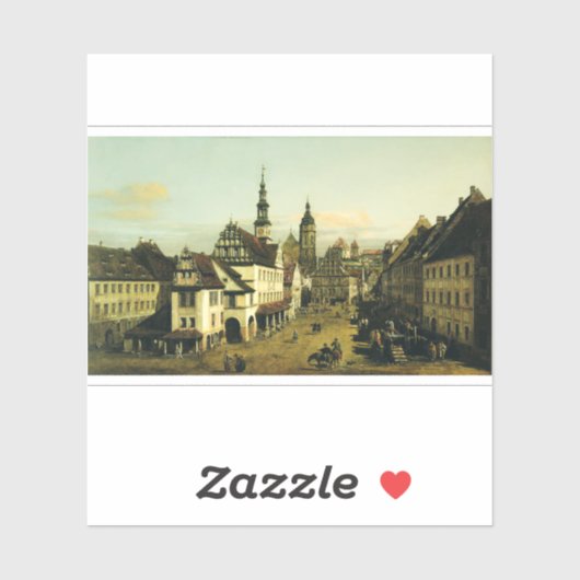 Sticker Le Marché de Pirna par Bernardo Bellotto (Feuille)