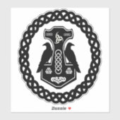Sticker Le marteau de Celtic Knot Norse Thor (Feuille)