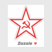 Sticker Le marteau et la faucille étoile (rouge) (Feuille)
