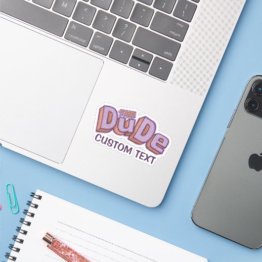 Sticker Le mec (Ordinateur portable avec iPhone)