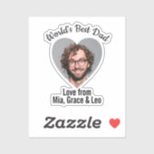 Sticker Le meilleur papa du monde face à un individu (Feuille)