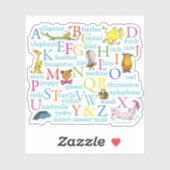 Sticker Le modèle ABC de Dr Seuss avec des mots (Feuille)