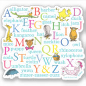 Sticker Le modèle ABC de Dr Seuss avec des mots (Devant)