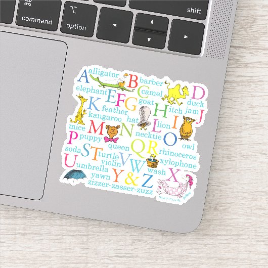 Sticker Le modèle ABC de Dr Seuss avec des mots (Détail)