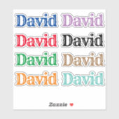 Sticker Le nom David (Feuille)