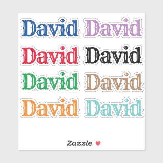 Sticker Le nom David (Feuille)