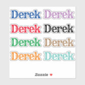 Sticker Le nom Derek (Feuille)