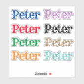 Sticker Le nom Peter (Feuille)