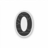 Sticker Le nombre zéro (0) en noir (Devant)