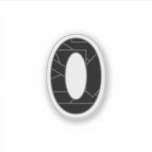 Sticker Le nombre zéro (0) en noir (Devant)