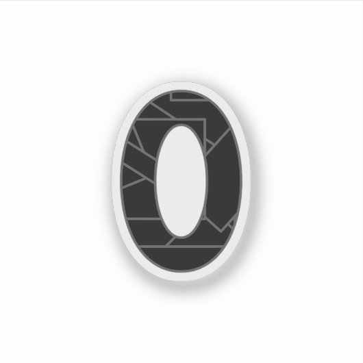 Sticker Le nombre zéro (0) en noir (Devant)
