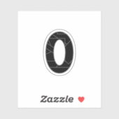 Sticker Le nombre zéro (0) en noir (Feuille)