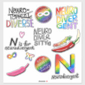 Sticker Le pack de variétés Neurodivers (Feuille)
