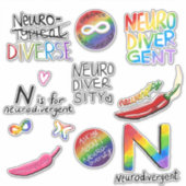 Sticker Le pack de variétés Neurodivers (Devant)