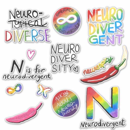 Sticker Le pack de variétés Neurodivers (Devant)