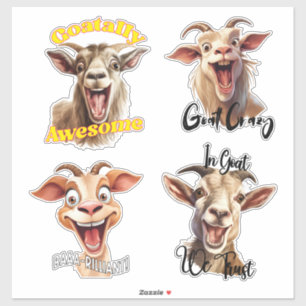 Sticker Le pack rigolote de chèvre