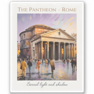 Sticker Le Panthéon Rome Italie Aquarelle Voyage Vintage