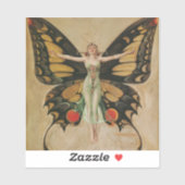Sticker Le papillon - Papillon fille (Feuille)