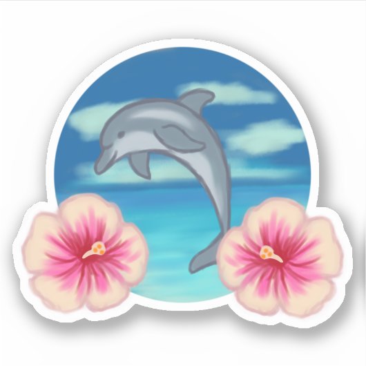 Sticker Le paradis des dauphins (Devant)