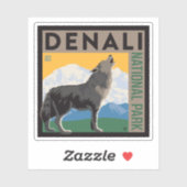 Sticker Le Parc national de Denali | Howling Wolf (Feuille)