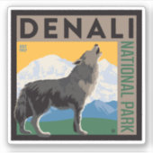 Sticker Le Parc national de Denali | Howling Wolf (Devant)