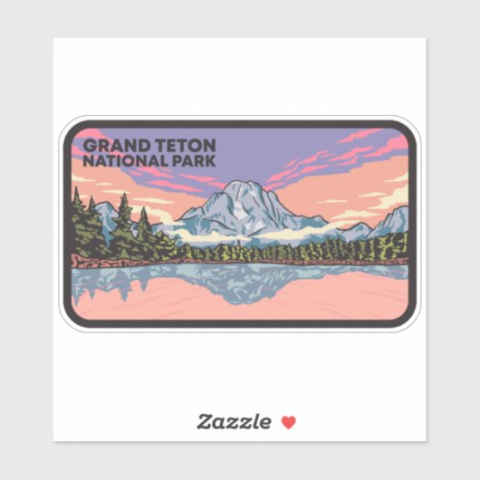 Sticker Le Parc national de Grand Teton (Feuille)
