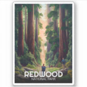 Sticker Le parc national de Redwood, Californie côtière (Devant)