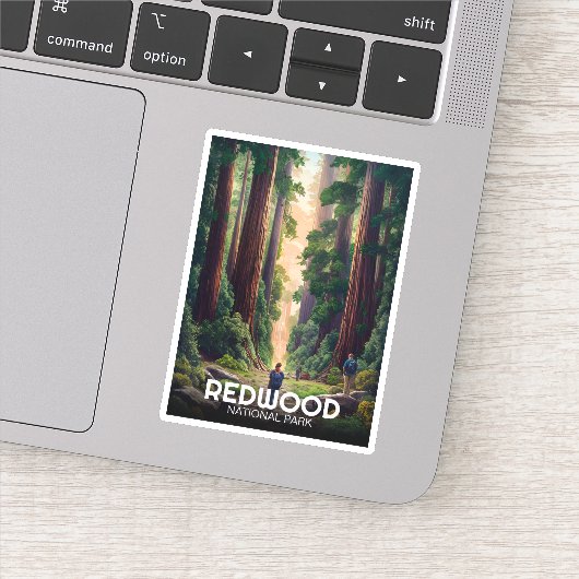 Sticker Le parc national de Redwood, Californie côtière (Détail)