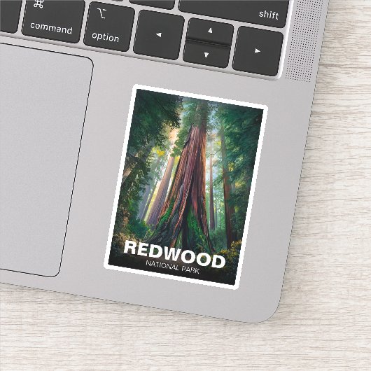 Sticker Le parc national de Redwood, Californie côtière (Détail)