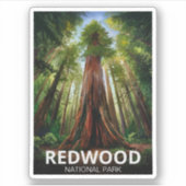 Sticker Le parc national de Redwood, Californie côtière (Devant)