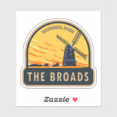 Sticker Le parc national des Broads Vintage Angleterre (Feuille)