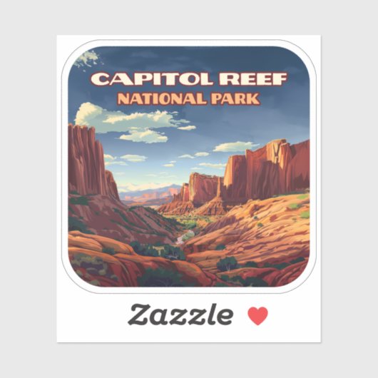 Sticker Le Parc National du Capitol Reef Utah Désert Vinta (Feuille)