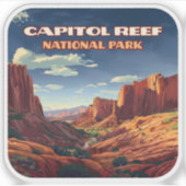 Sticker Le Parc National du Capitol Reef Utah Désert Vinta (Devant)