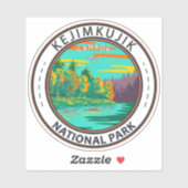 Sticker Le parc national Kejimkujik Brook Canada Rétro (Feuille)