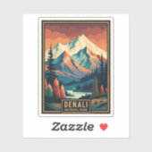 Sticker Le Parc national Retro Denali (Feuille)
