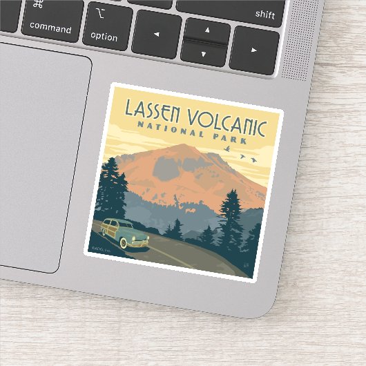 Sticker Le Parc national volcanique de Lassen | Voyage rou (Détail)