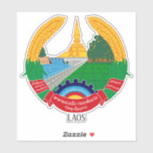 Sticker Le patriotique de l'emblème national du Laos (Feuille)